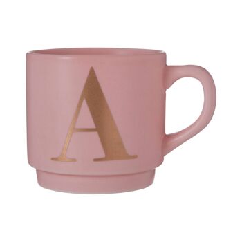 Signet Pink A Letter Mug 2