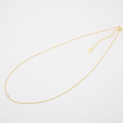 single pearl necklace - gold