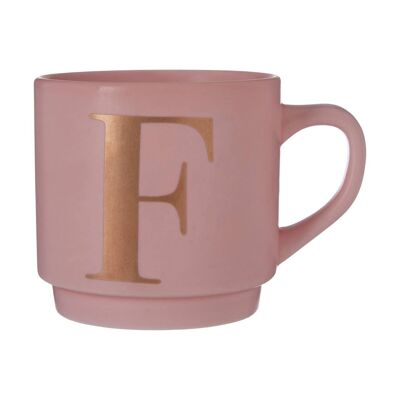 Signet Pink F Letter Mug