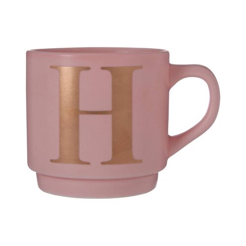 Signet Pink H Letter Mug