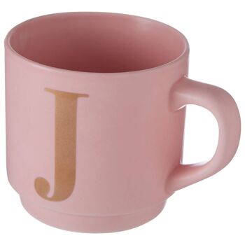 Kaufen Sie Tasse mit rosa J-Buchstaben und Siegelmotiv zu Großhandelspreisen