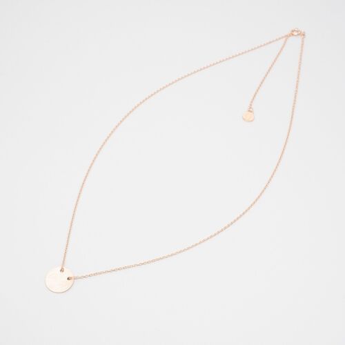 satin disc necklace - Roségold