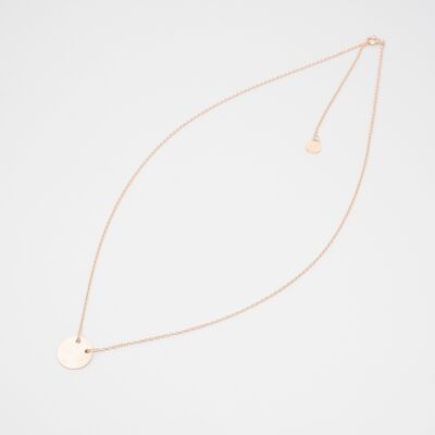 satin disc necklace - rose gold