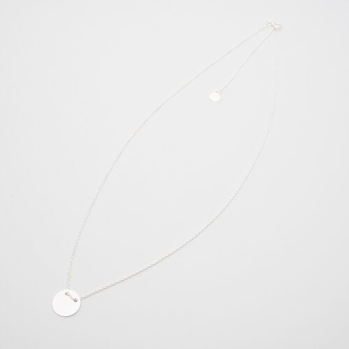 satin disc necklace - Silber