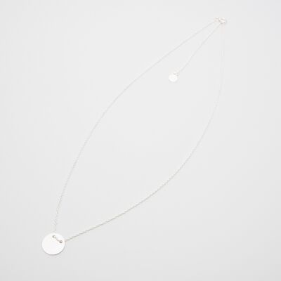 satin disc necklace - Silber