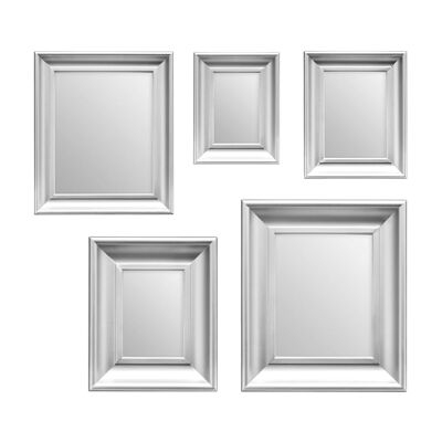 Silver Frame 5pc Mirror Set