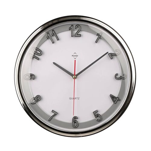 Silver Large Plastic Wall Clock