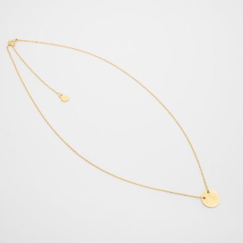 satin disc necklace - Gold