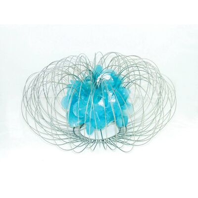 Silver Wire Blue Table Lamp
