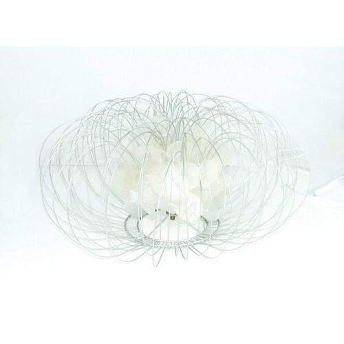 Silver Wire White Table Lamp