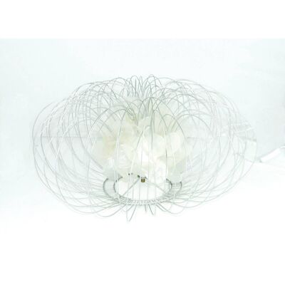 Silver Wire White Table Lamp