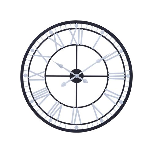 Skeletal Wall Clock with Black Finish Frame