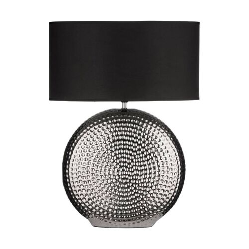 Small Hammered Chrome Finish Table Lamp