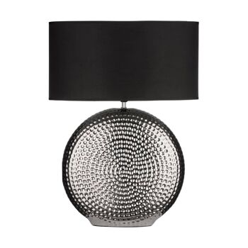 Petite lampe de table au fini chrome martelé 1