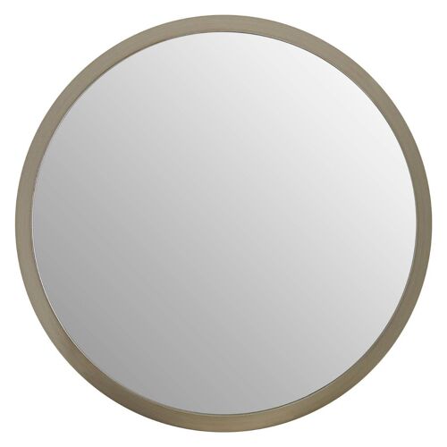 Small Round Wall Mirror with Silver Frame