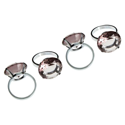 Smoke Grey Diamante Napkin Rings - Set of 4