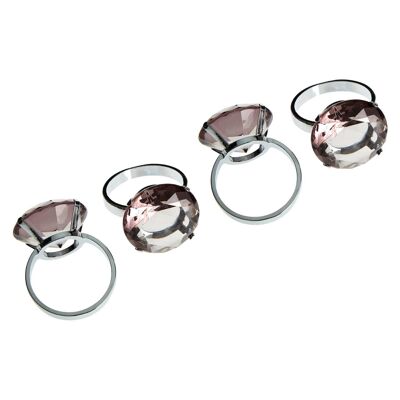 Smoke Grey Diamante Napkin Rings - Set of 4