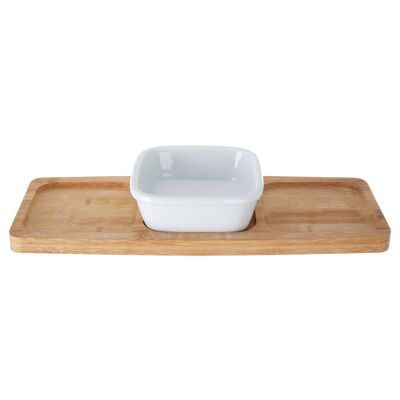 Snack Bowl with Bamboo Tray