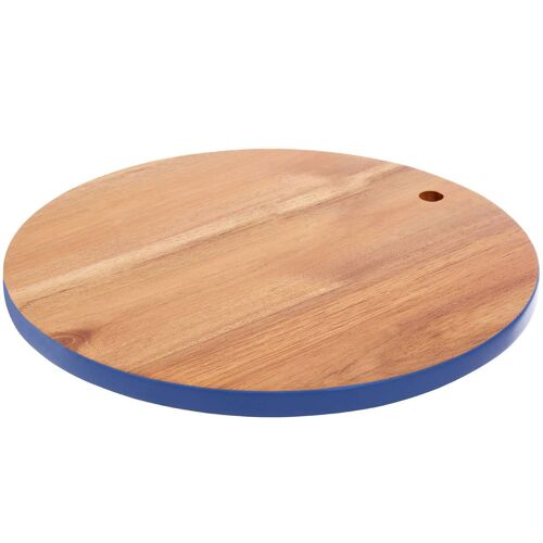 Socorro Round Blue Edge Chopping Board