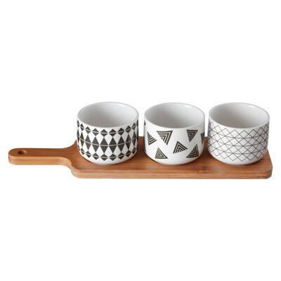 Soiree Serving Board with Patterned Dishes
