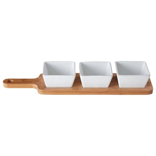 Soiree Serving Board with White Dishes