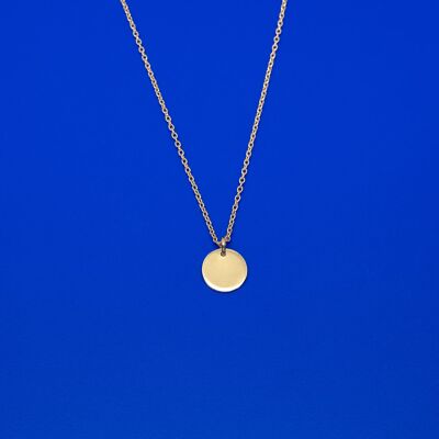 shiny disc necklace - Gold - M
