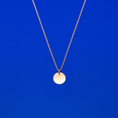 shiny disc necklace - rose gold - L