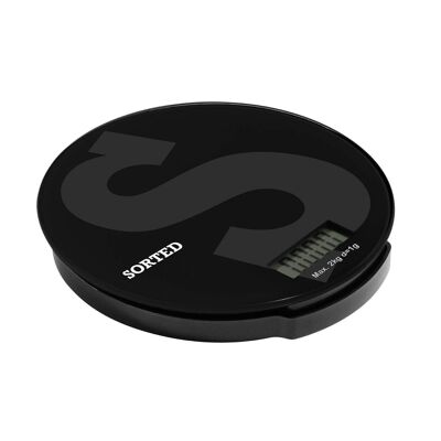 Sorted Black Glass Kitchen Scale - 2kg
