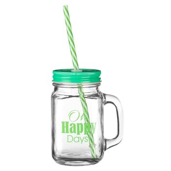 Tasse Carrée Happy Days Jar - Verre 450ml 4