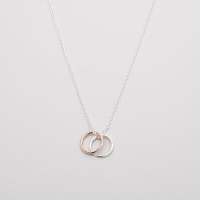 bicolor circle necklace - rose gold