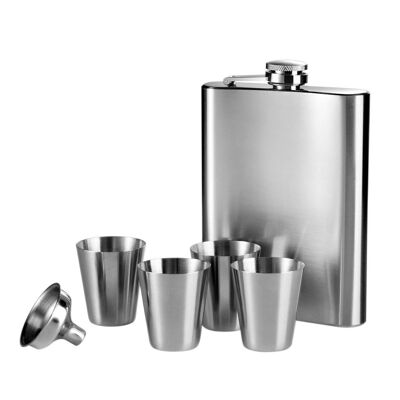 Stainless Steel Hip Flask Set