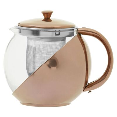 Stainless Steel Teapot with Copper Finished Infuser