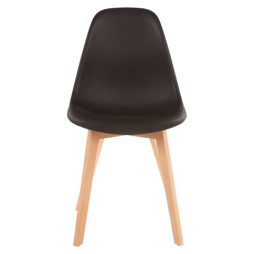 Stockholm Black Chair with Wood Legs