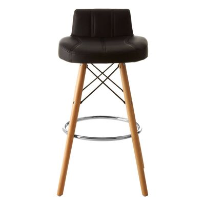 Stockholm Black Leather Effect Bar Stool