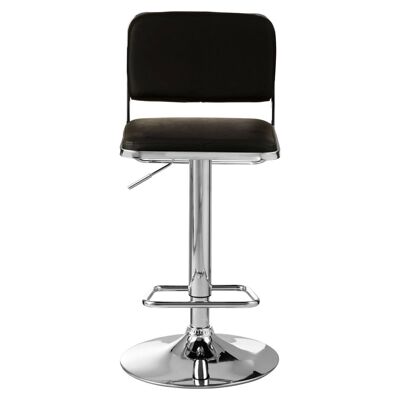 Stockholm Black Seat / Chrome Base Bar Stool