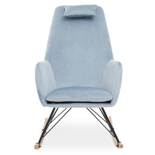 Stockholm Blue Velvet Rocking Chair