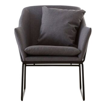 Chaise en tissu gris Stockholm avec pieds en métal 1