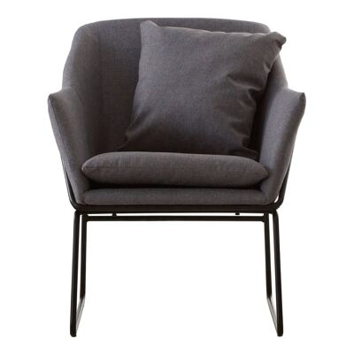 Stockholm Grey Fabric Chair with Metal Legs