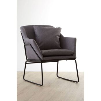 Chaise en tissu gris Stockholm avec pieds en métal 3