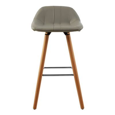 Stockholm Grey Faux Leather Bar Stool