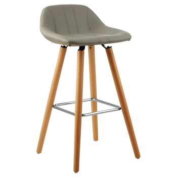 Tabouret de bar en similicuir gris Stockholm 3