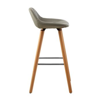 Tabouret de bar en similicuir gris Stockholm 4