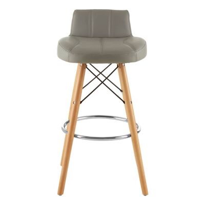 Stockholm Grey Leather Effect Bar Stool