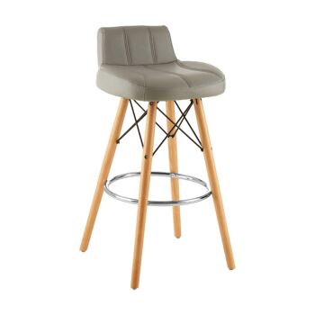 Tabouret de bar effet cuir gris Stockholm 3