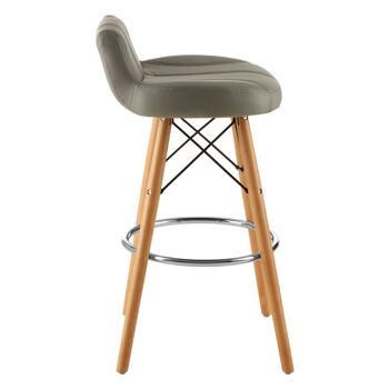 Tabouret de bar effet cuir gris Stockholm 4