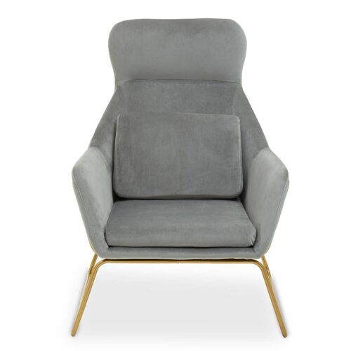 Stockholm Grey Velvet Armchair