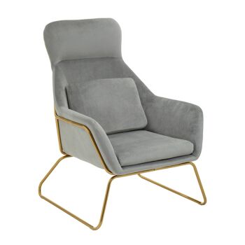 Fauteuil en velours gris Stockholm 8