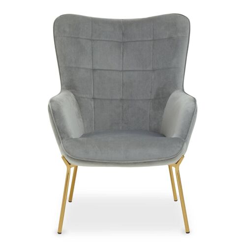 Stockholm Grey Velvet Chair