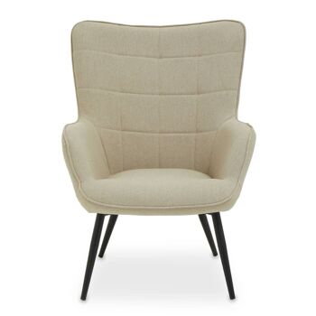 Fauteuil en tissu naturel Stockholm 1