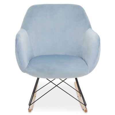 Stockholm Small Blue Velvet Rocking Chair